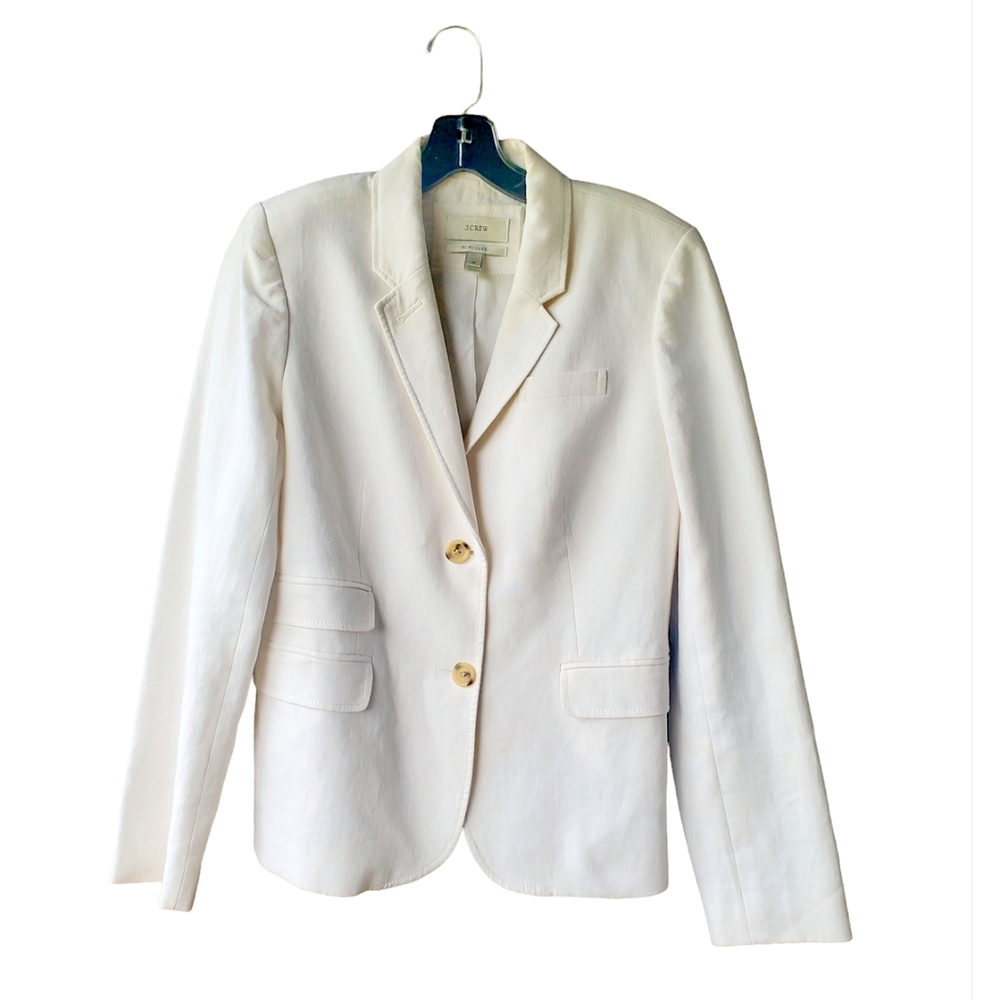 J Crew Schoolboy Blazer Women's Size 10 %100 Linen & Cotton